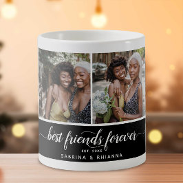 Kalligrafi Bästa Vänner För Evigt Foto Collage Kaffemugg
