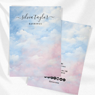 Kalligrafi Blå himmel Clouds Earring Visning Card Visitkort