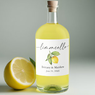Kalligrafi bläck Limoncello Akvarell Citron Spritflaskor Etikett