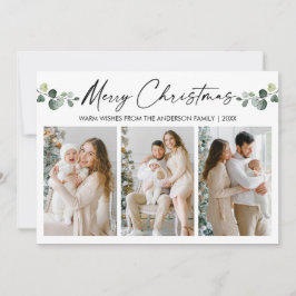 Kalligrafi Bläck Watercolor Eucalyptus jul Julkort