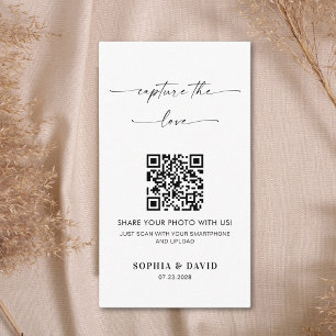 Kalligrafi Bröllop Fånga kärleken QR-kod Tilläggskort