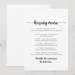 Kalligrafi Bröllop Kissing Menu-spelkort