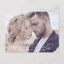 Kalligrafi Bröllop Tack Mauve ID771 Meddelande Vykort