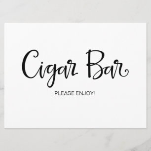 Kalligrafi   Bröllopsskylt "Cigar Bar" Inbjudningar