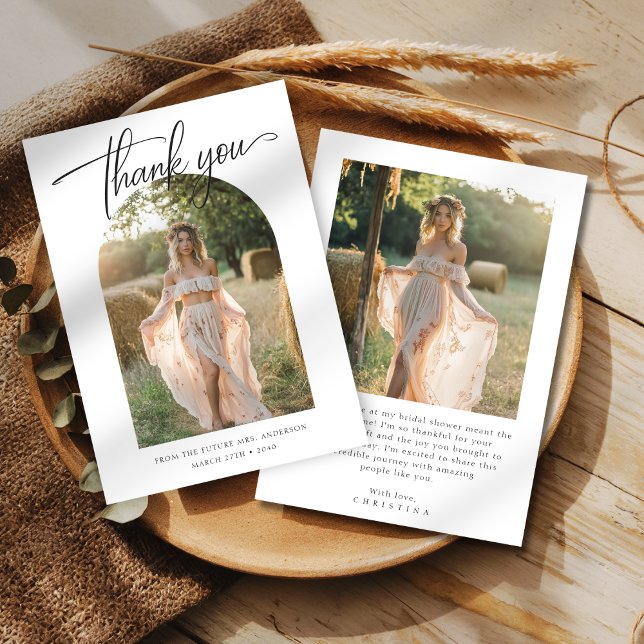 Kalligrafi Budget Bröllop Bröllopsfest 2 Foto Tack Kort (Skapare uppladdad)