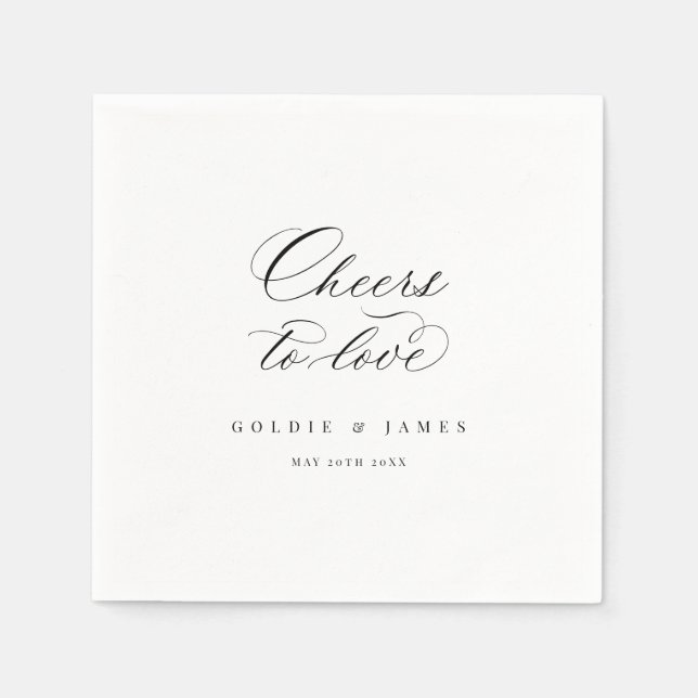 Kalligrafi Cheers Napkin Bröllopsfest Pub Decor Pappersservett (Framsidan)