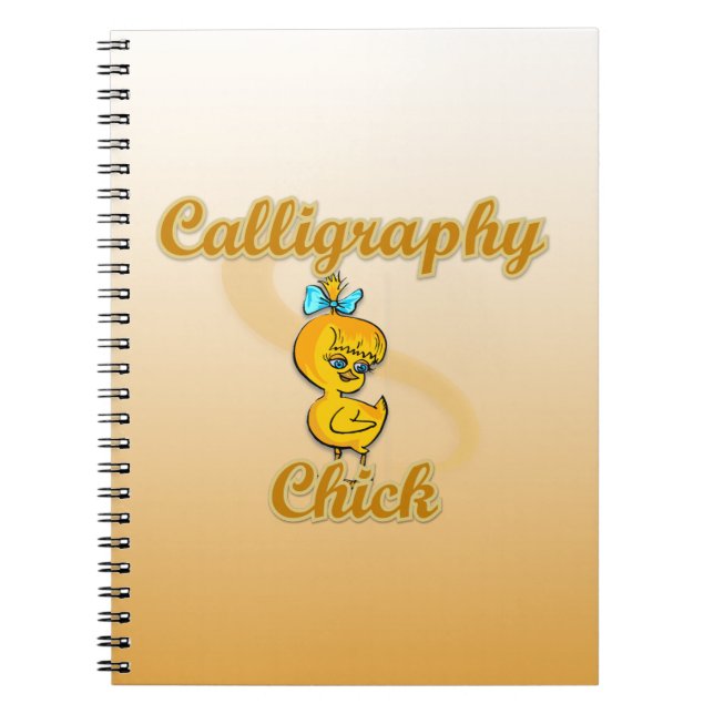 Kalligrafi, Chick Anteckningsbok Med Spiral (Framsidan)