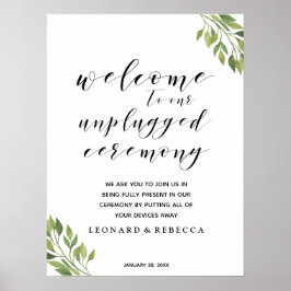 Kalligrafi ej pluggad ceremoni Grey-tecken Poster