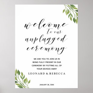 Kalligrafi ej pluggad ceremoni Grey-tecken Poster