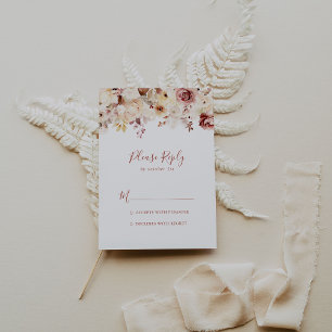 Kalligrafi Elegant Blommig RSVP OSA Kort