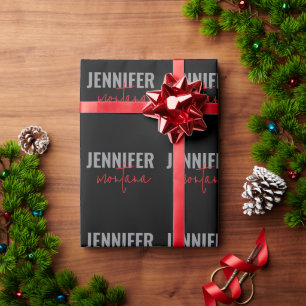 Kalligrafi Elegant Enkel Lägg Till Eget Namn Presentpapper