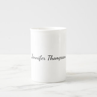 Kalligrafi Elegant Enkel Namn Benporslin Mugg
