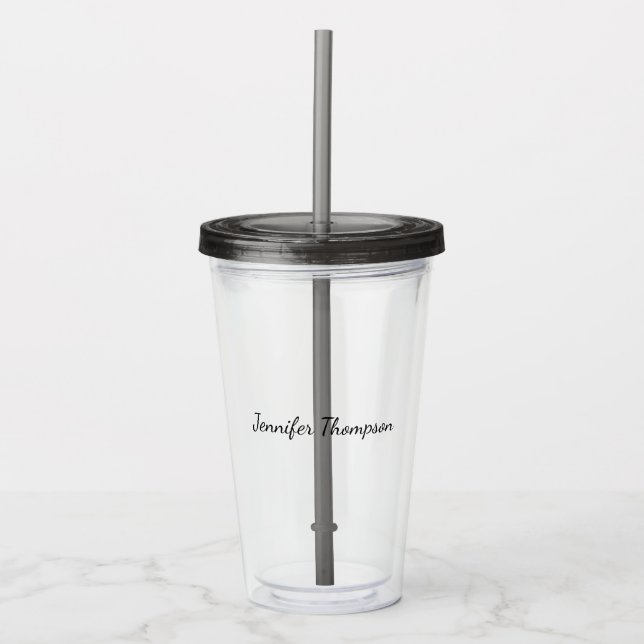 Kalligrafi Elegant Enkel Namn Take Away Mugg (Framsida)