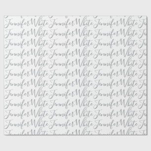 Kalligrafi Elegant Fet Retro Grå Vit Namn Presentpapper