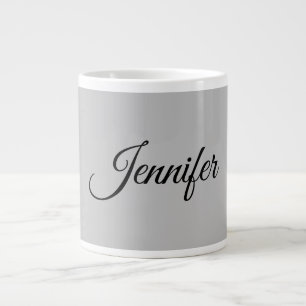 Kalligrafi Elegant fet Retro Grått Jumbo Mugg