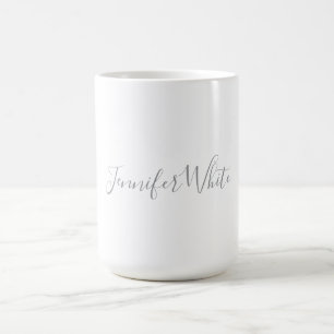 Kalligrafi Elegant fet Retro Grått White Namn Kaffemugg