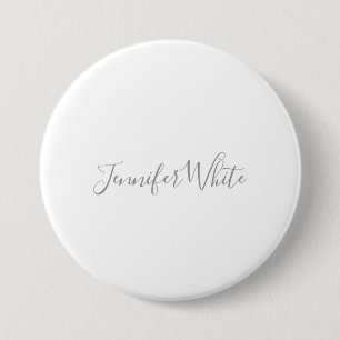 Kalligrafi Elegant fet Retro Grått White Namn Knapp