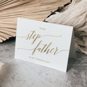 Kalligrafi elegant Guld till mitt steg Far Kort