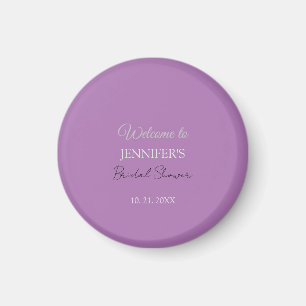 Kalligrafi Elegant Lavendel Bröllopsdusch Välkomme Magnet