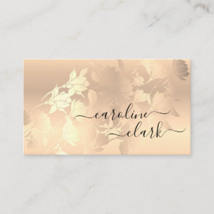 Kalligrafi Elegant Modern svart blomma från Guld Visitkort
