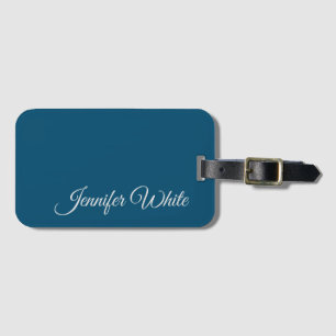 Kalligrafi Elegant Ocean Blue Bagagebricka