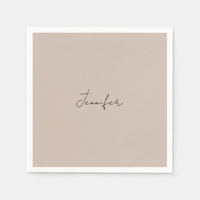 Kalligrafi Elegant Plain Simple Namn Coffee Mugg Pappersservett (Framsidan)