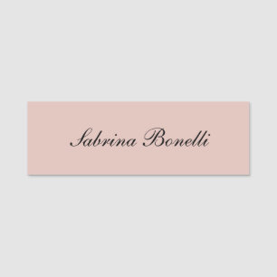 Kalligrafi Elegant Plain Simple Ro Guld Färg Namnbricka