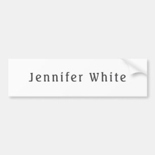 Kalligrafi Elegant Retro Grått White Namn Bildekal