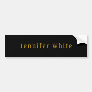 Kalligrafi Elegant Retro Guld & Black Namn Bildekal