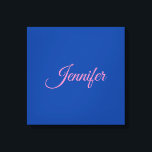 Kalligrafi Elegant Rosa Blå eget namn Canvastryck<br><div class="desc">Den här produkten var mycket bra och jag kärlek hur lätt det är att anpassa designen. Utformningen var mycket enkel,  så jag är väldigt glad när jag skapar.</div>