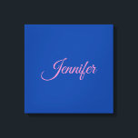 Kalligrafi Elegant Rosa Blå eget namn Canvastryck<br><div class="desc">Den här produkten var mycket bra och jag kärlek hur lätt det är att anpassa designen. Utformningen var mycket enkel,  så jag är väldigt glad när jag skapar.</div>