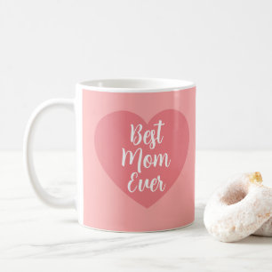 Kalligrafi Elegant Rosa Mall Besta Mamma Någonsin Kaffemugg