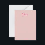 Kalligrafi Elegant Rosguld Enkel Enkelt Namn Anteckningskort<br><div class="desc">Letar du efter en vacker kalligrafi med en estetisk handstil? Denna enkla,  iögonfallande design är för dig. Denna produkt gör omedelbart intryck på dem som ser den. Den fina och smakfulla designen kommer omedelbart att spegla kvaliteten på din relation och familj.</div>