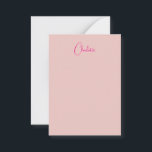 Kalligrafi Elegant Rosguld Enkel Enkelt Namn Anteckningskort<br><div class="desc">Letar du efter en vacker kalligrafi med en estetisk handstil? Denna enkla,  iögonfallande design är för dig. Denna produkt gör omedelbart intryck på dem som ser den. Den fina och smakfulla designen kommer omedelbart att spegla kvaliteten på din relation och familj.</div>