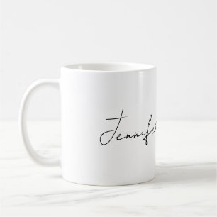 Kalligrafi Elegant, svart och vit slinga enkelt Kaffemugg