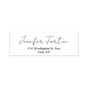 Kalligrafi Elegant Svart & Vitt Enkel Enkelt Labb Självfärgande Stämpel