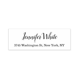 Kalligrafi Elegant Svart & Vitt Klassiskt Självfärgande Stämpel