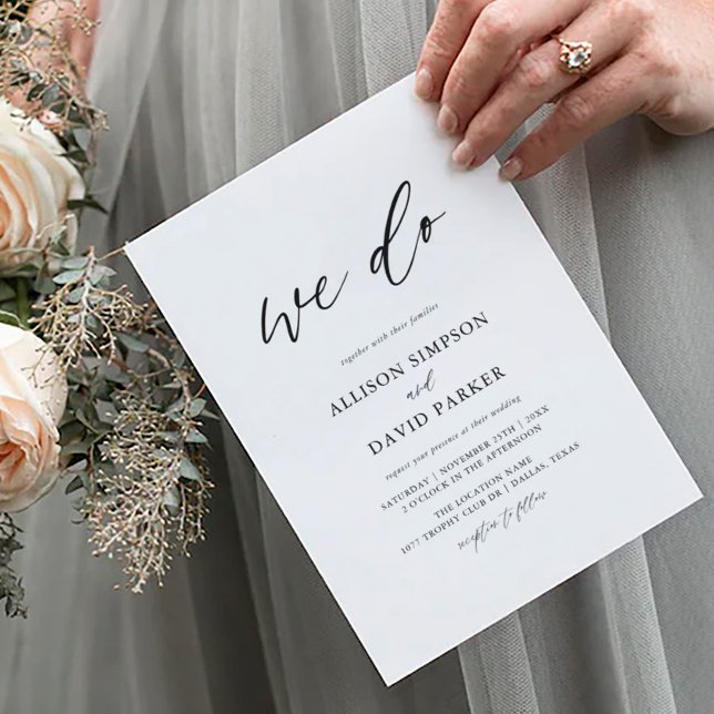 Kalligrafi Elegant Vi gör Bröllop Inbjudningar (Skapare uppladdad)