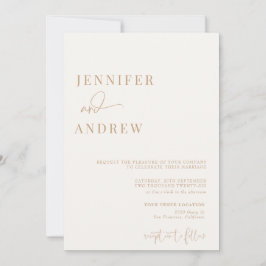 Kalligrafi Enkel Elegant Modern Bröllop Inbjudningar