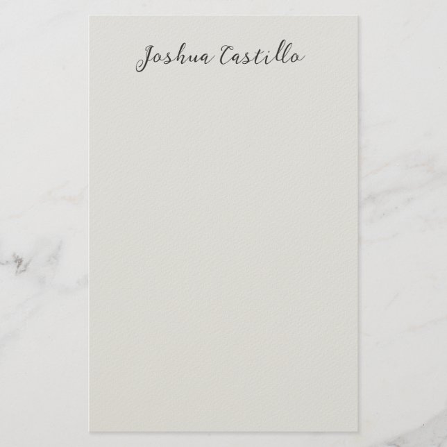 Kalligrafi Enkel Grå Professionell Namn Brevpapper (Framsida)