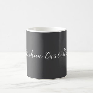 Kalligrafi Enkel Grå Professionell Namn Kaffemugg