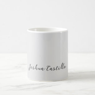 Kalligrafi Enkel Grå Professionell Namn Kaffemugg