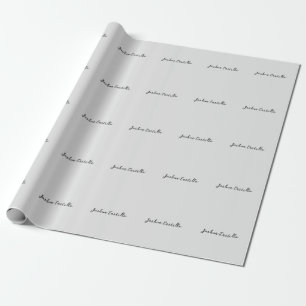 Kalligrafi Enkel Grå Professionell Namn Presentpapper