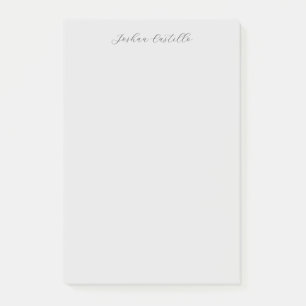 Kalligrafi Enkel Grått Professionell Namn Post-it Block