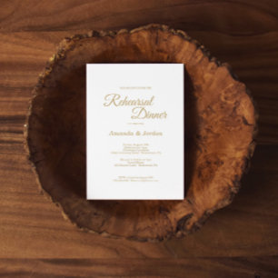 Kalligrafi, enkel Guld-middag Inbjudningar