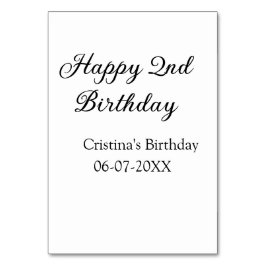 kalligrafi enkel minimal andra lycklig-födelsedag bordsnummer