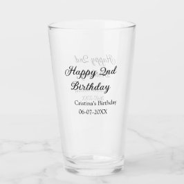 kalligrafi enkel minimal andra lycklig-födelsedag glaskopp