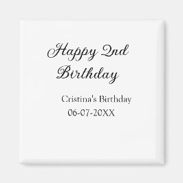 kalligrafi enkel minimal andra lycklig-födelsedag magnet