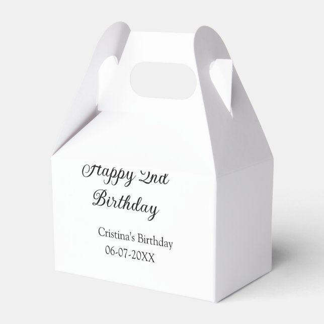 kalligrafi enkel minimal andra lycklig-födelsedag presentaskar (Framsidan Sidan)