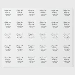 kalligrafi enkel minimal andra lycklig-födelsedag presentpapper